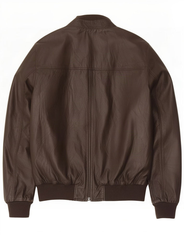 Jaqueta de couro masculina vintage IT 60 5XL marrom