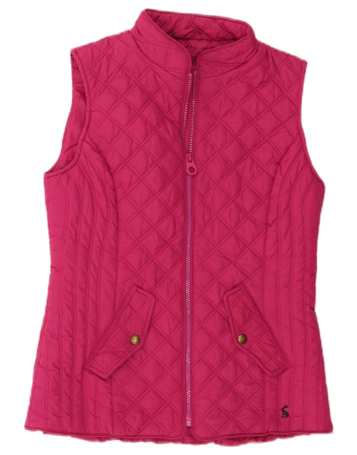 Gilet feminino acolchoado Joules UK 8 poliéster rosa pequeno
