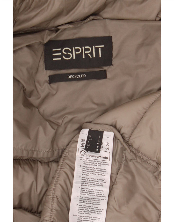 Casaco acolchoado feminino ESPRIT UK 10 pequeno poliamida bege