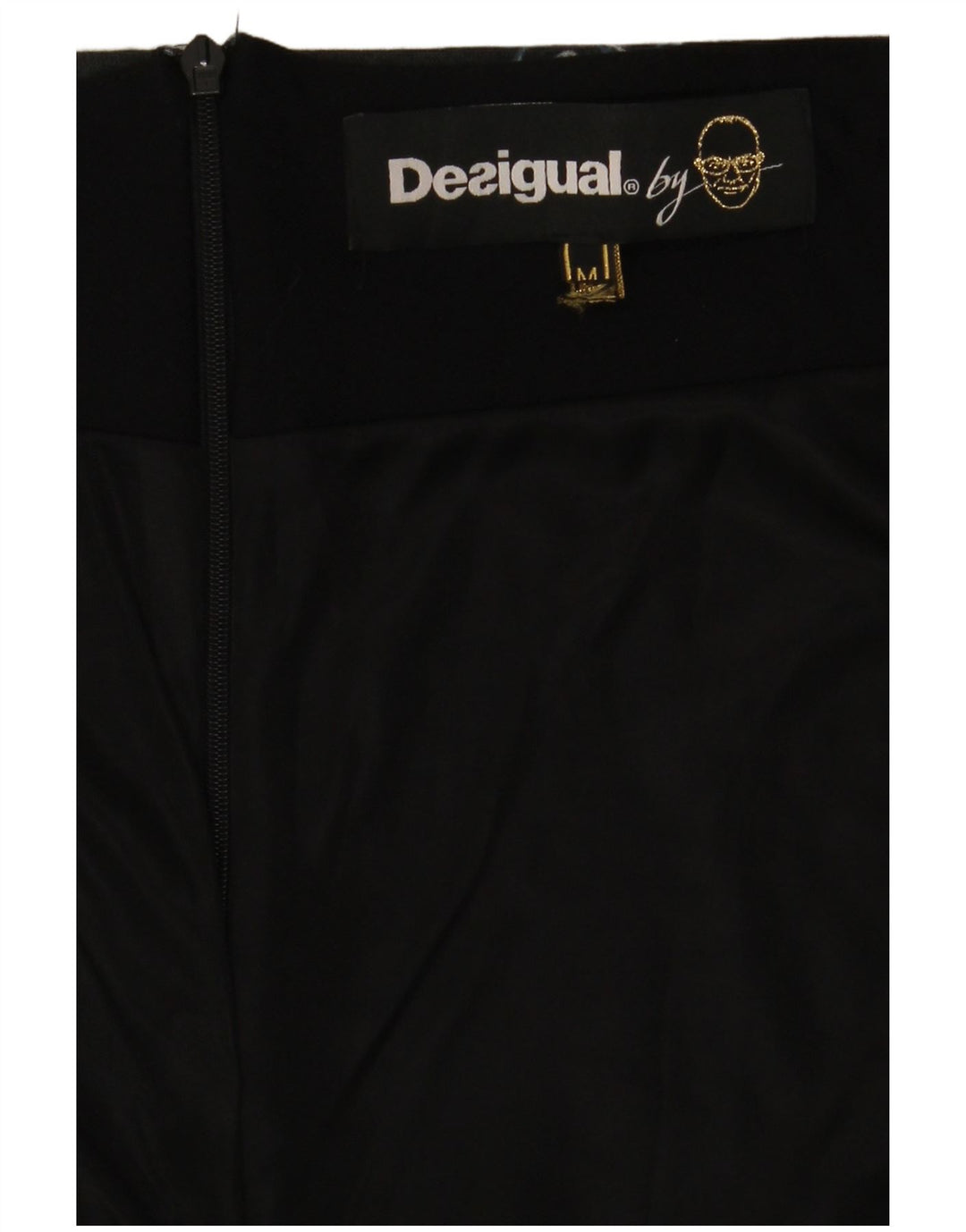 Saia lápis feminina Desigual média W30 azul marinho paisley