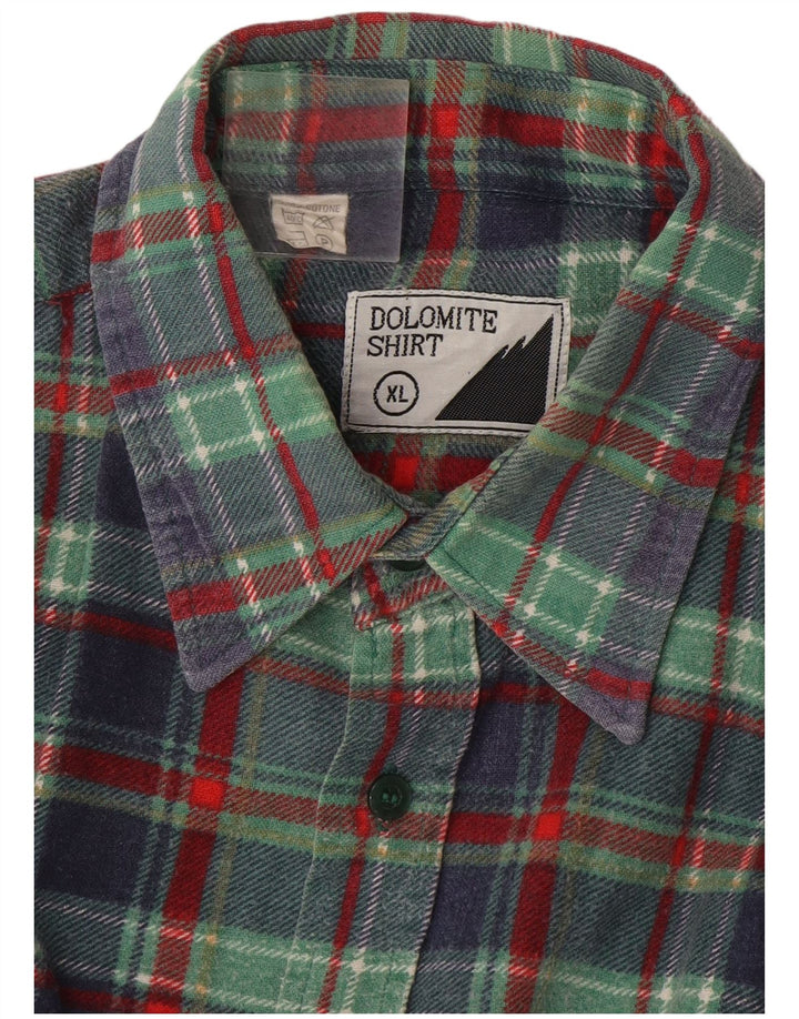 Camisa masculina de flanela Dolomite XL algodão xadrez verde