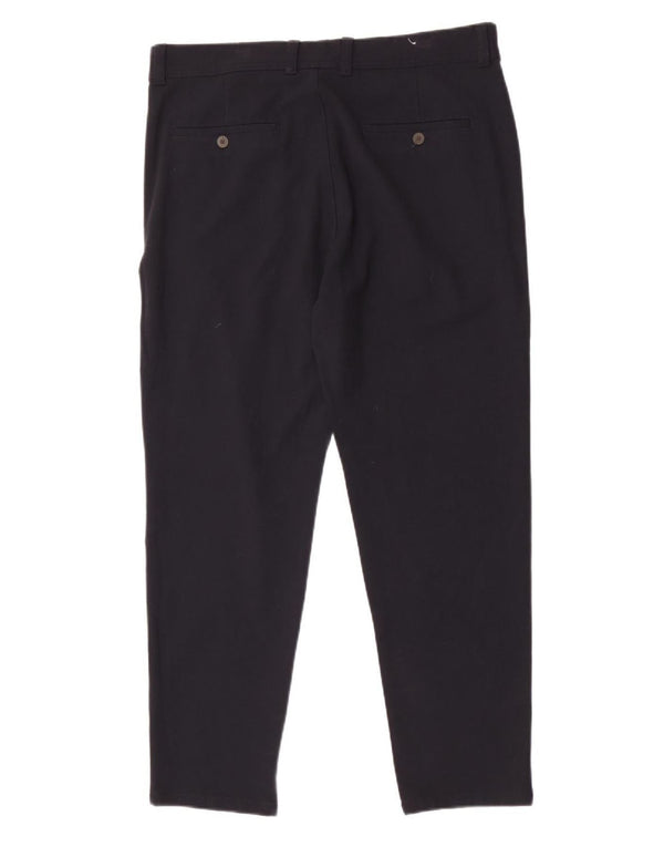 Zara Mens Chino Calças EU 44 Grande W34 L28 Azul Marinho Poliéster