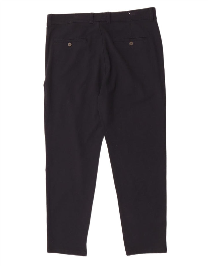 Zara Mens Chino Calças EU 44 Grande W34 L28 Azul Marinho Poliéster