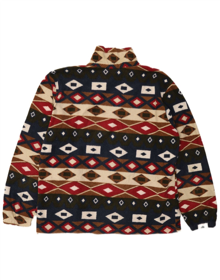 Jaqueta feminina de lã superdimensionada VINTAGE Reino Unido 16 grande geométrica multicolorida