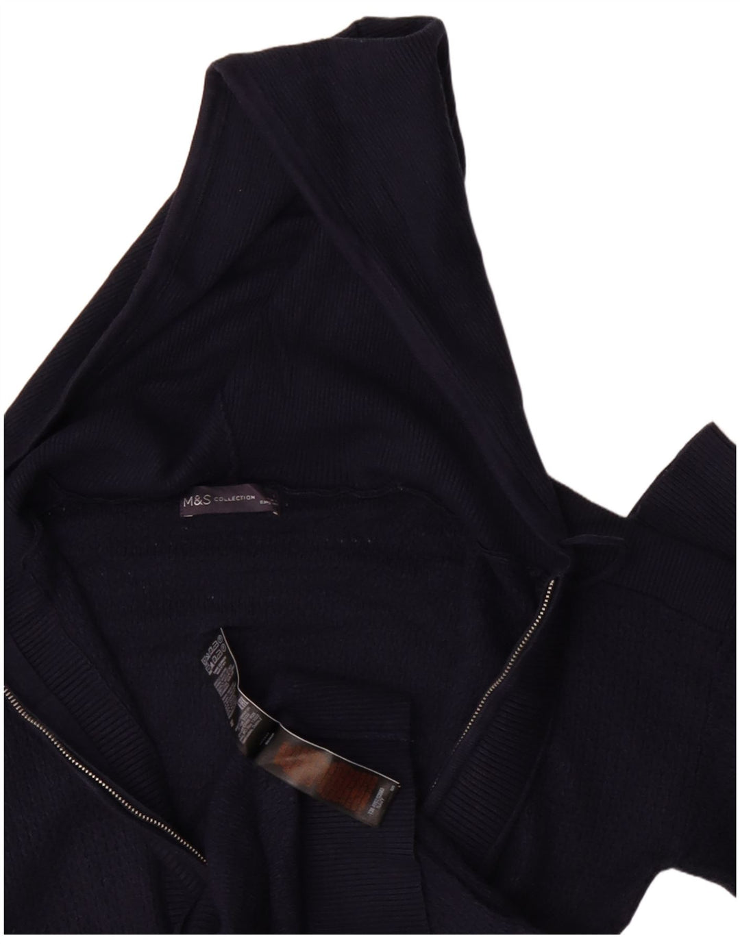 Suéter cardigã feminino Marks & Spencer Reino Unido 10 pequeno azul marinho viscose