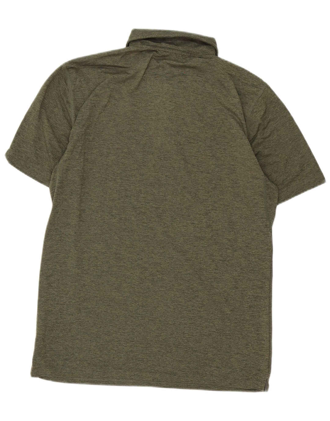 Camisa polo masculina Calvin Klein, poliéster manchado cáqui médio médio