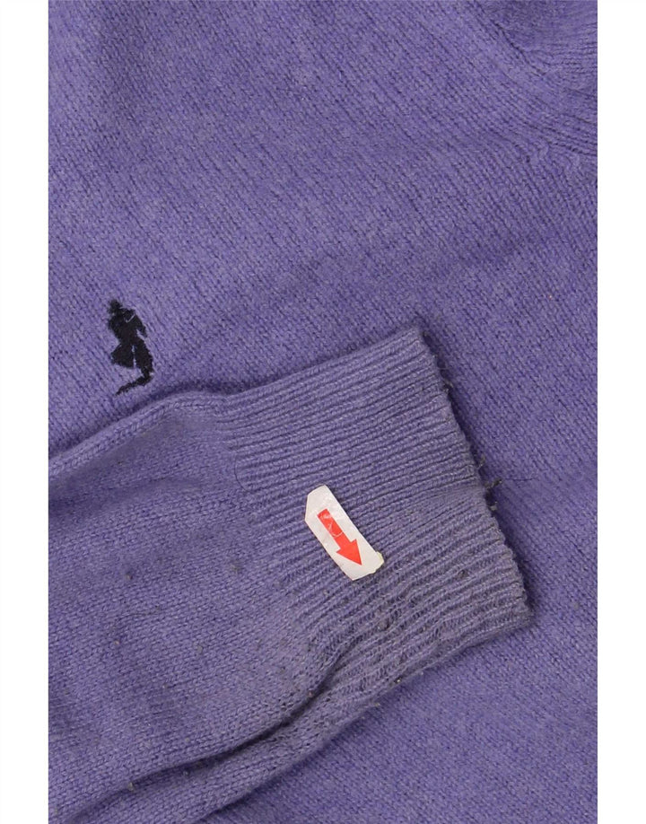 Suéter masculino Marlboro Classics com gola canoa grande de lã roxa