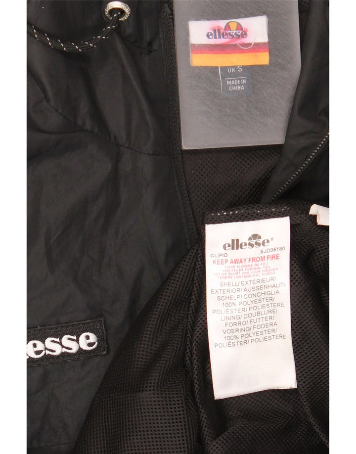 Jaqueta de chuva masculina Ellesse com capuz gráfico Reino Unido 36 poliéster preto pequeno