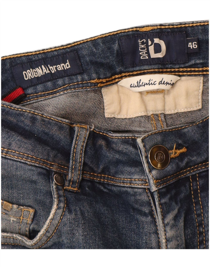 Calça Jeans Feminina Dack's Distressed Slim IT 46 Grande W30 L29 Azul Algodão