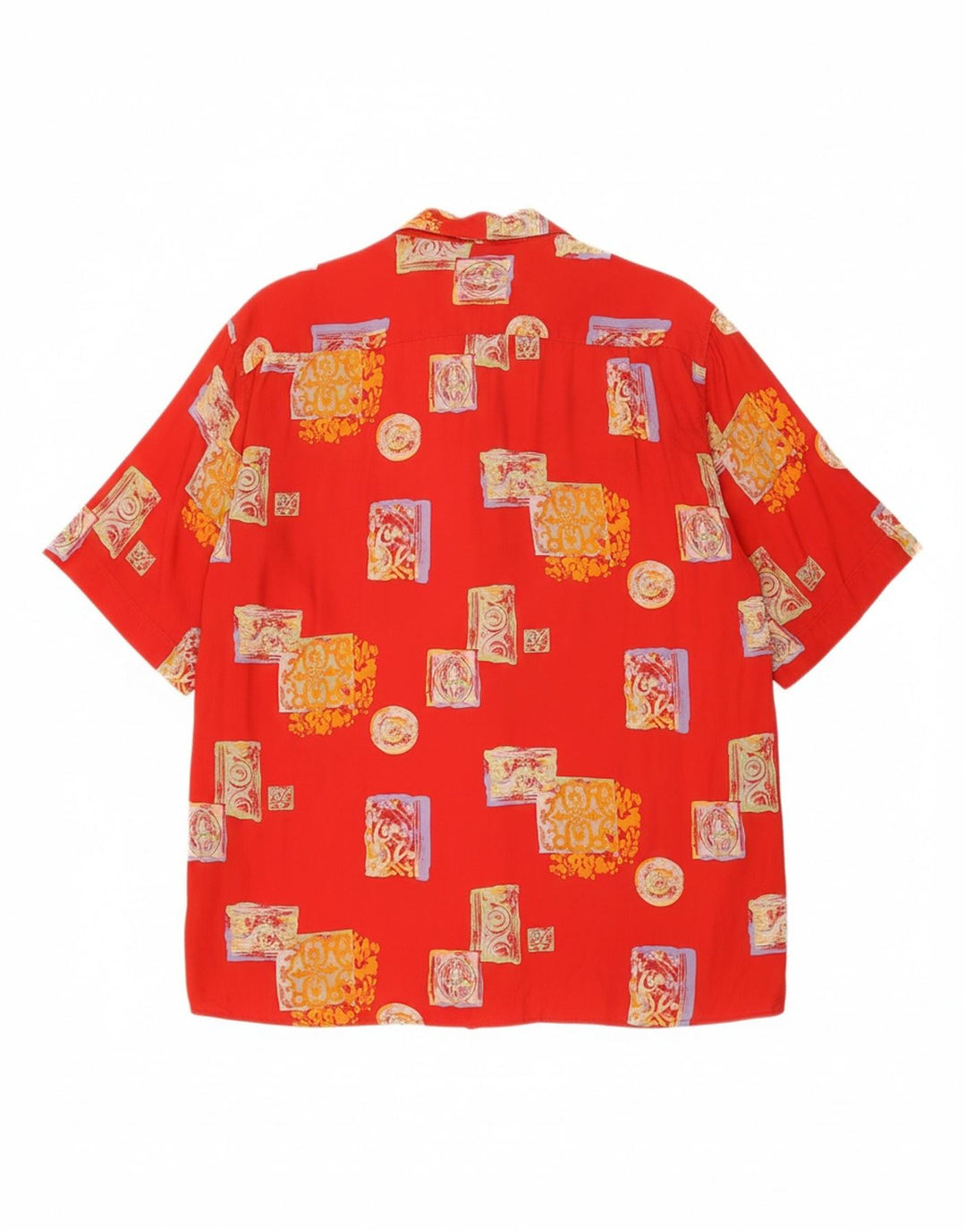 ALTER EGO Camisa masculina de manga curta XL patchwork vermelho