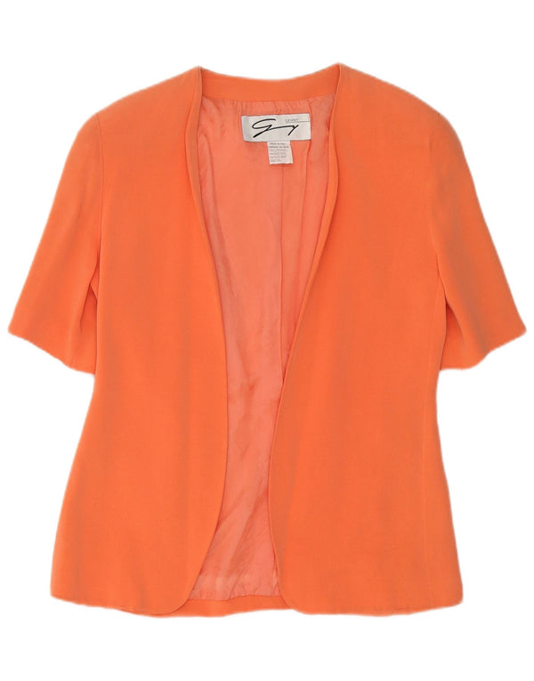 Cardigã feminino Genny de manga curta US 10 grande acetato laranja