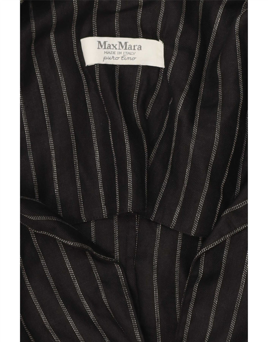 Jaqueta blazer feminina Max Mara com 2 botões Reino Unido 14 risca de giz preta média