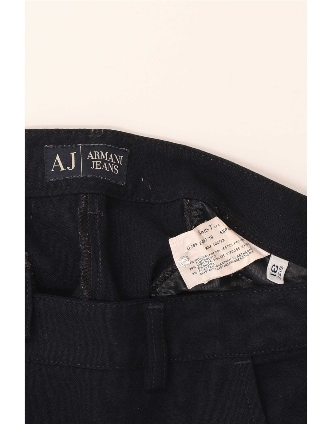 Calça Chino reta feminina Armani W31 L31 azul marinho poliéster