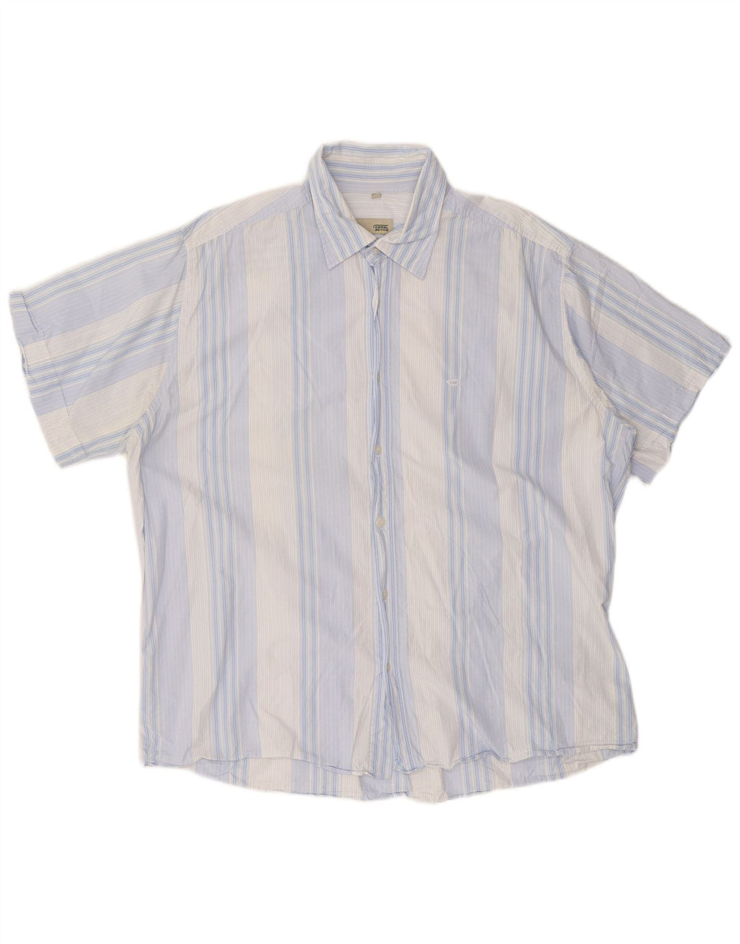 Camisa masculina slim de manga curta CAMEL ACTIVE 2XL listrada azul