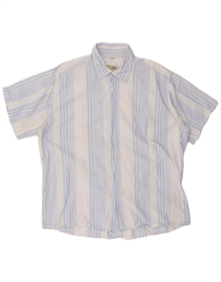 Camisa masculina slim de manga curta CAMEL ACTIVE 2XL listrada azul