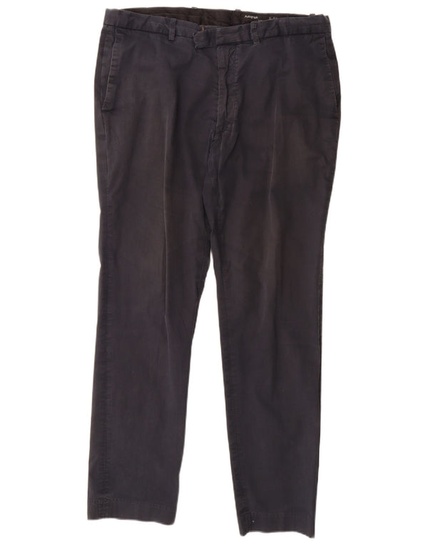 Calças masculinas Marks & Spencer Autograph Slim Fit Chino W36 L31 Azul marinho