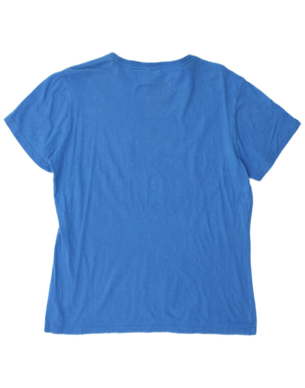 Puma Mens Graphic T-Shirt Top Grande Algodão Azul