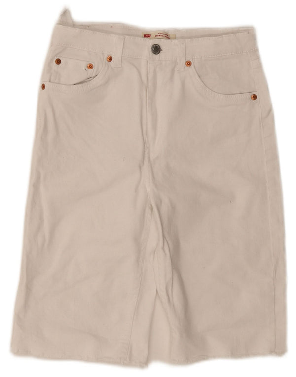 Bermuda feminina Levi's com ajuste solto e cintura alta 13-14 anos W26 branca