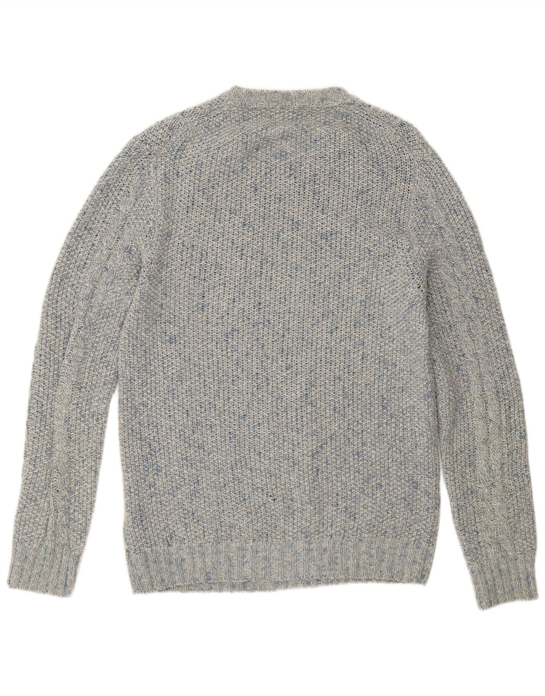 Suéter masculino Massimo Dutti com gola redonda, grande lã manchada azul