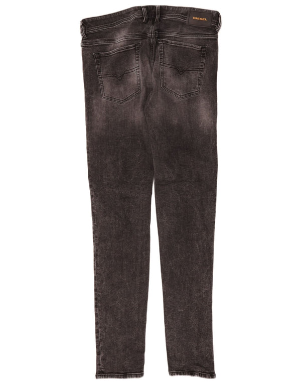 Diesel Mens Sleenker Skinny Jeans W34 L34 Algodão Preto