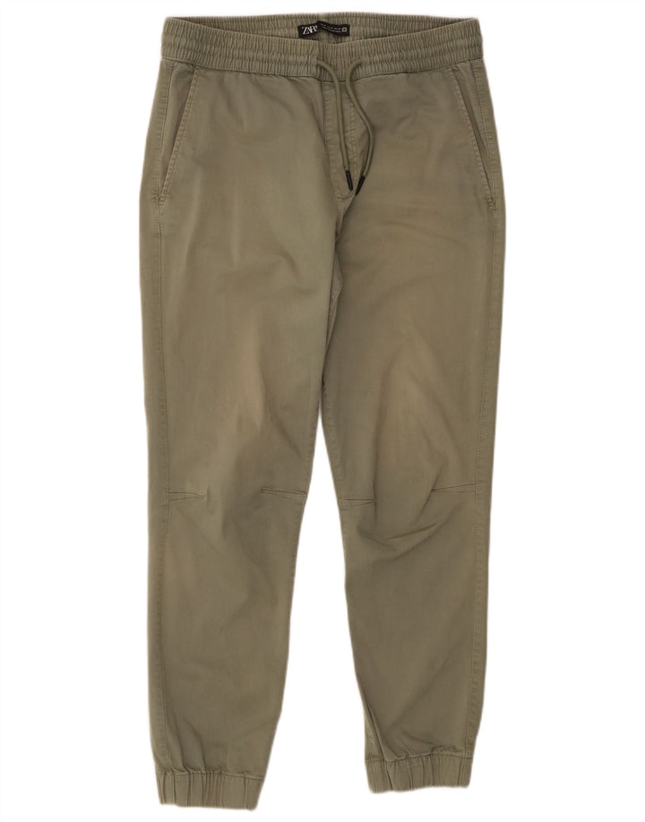 Calça jogger masculina Zara Chino médio W31 L27 cáqui