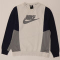 Moletom gráfico masculino Nike Jumper grande branco colorblock algodão