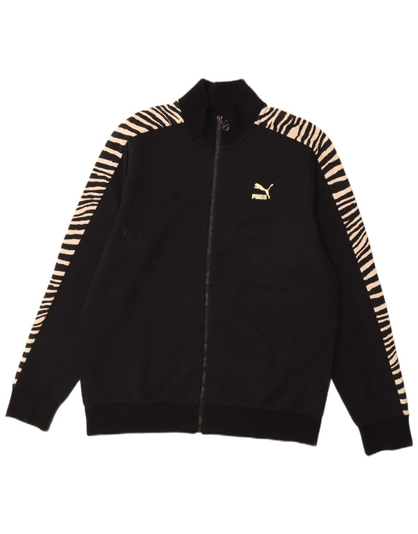 PUMA Mens Clyde Tracksuit Top Jaqueta Grande Preto Animal Print Poliéster
