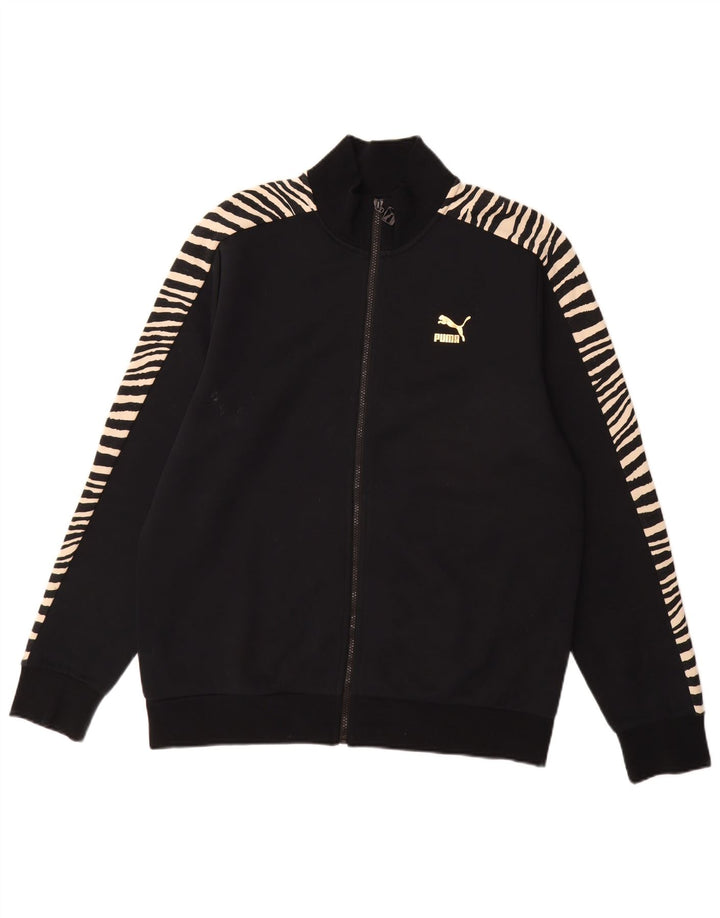 PUMA Mens Clyde Tracksuit Top Jaqueta Grande Preto Animal Print Poliéster