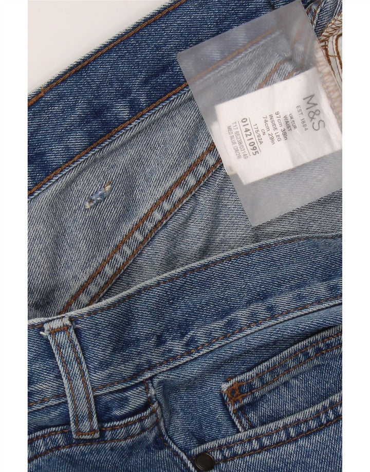 Jeans retos masculinos Marks & Spencer W36 L29 algodão azul