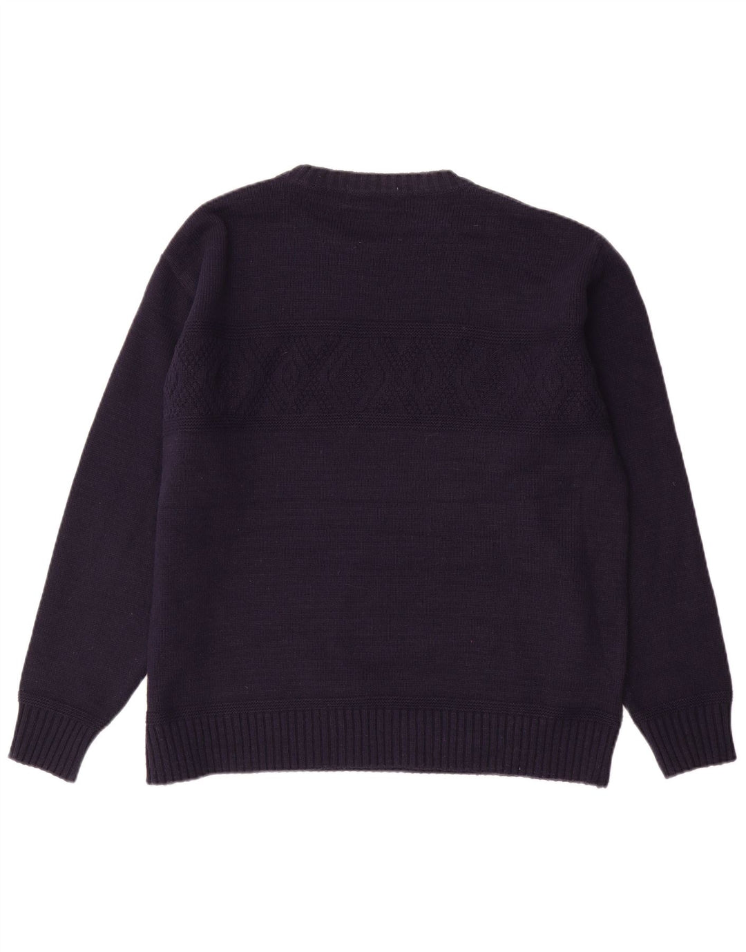 Suéter masculino Marks & Spencer com gola canoa grande acrílico azul marinho