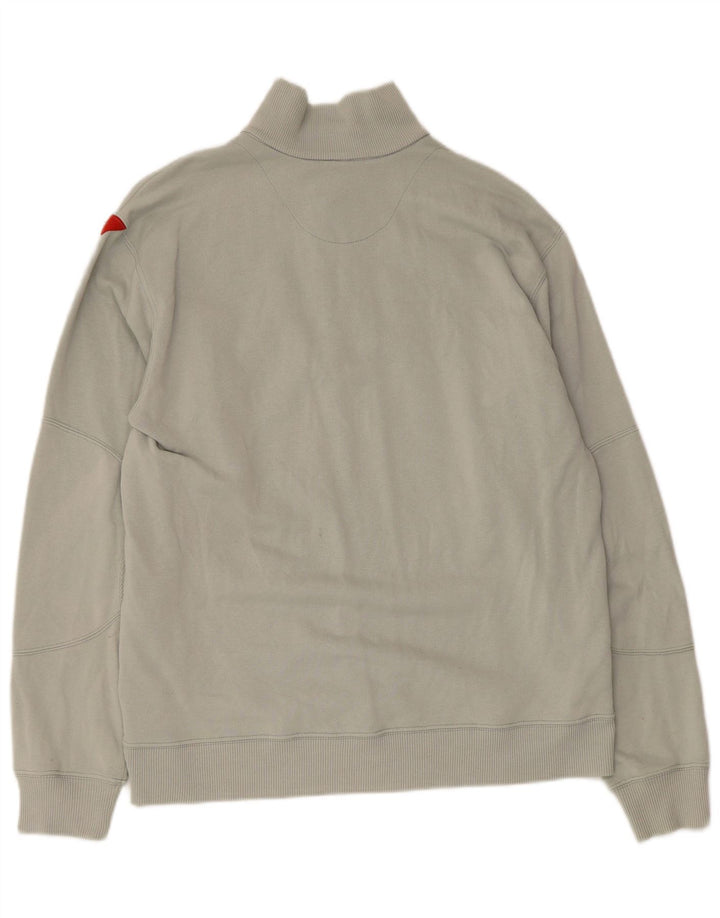 Moletom masculino DIADORA com zíper e gola grande, algodão cinza