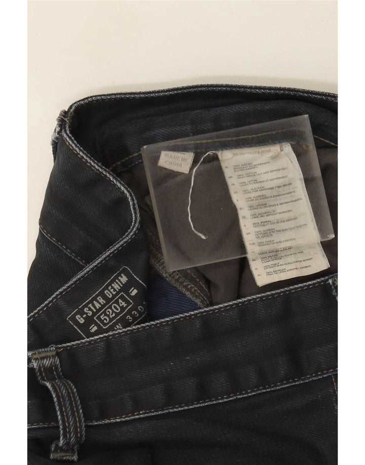 G-Star Mens 3301 Graphic Cargo Jeans W30 L33 Algodão Preto