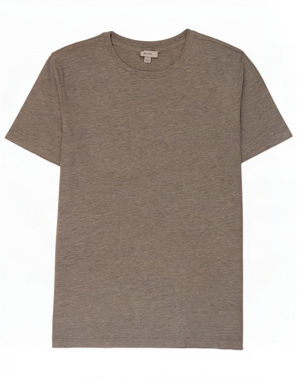 Reiss Camiseta masculina Top de algodão manchado cinza médio