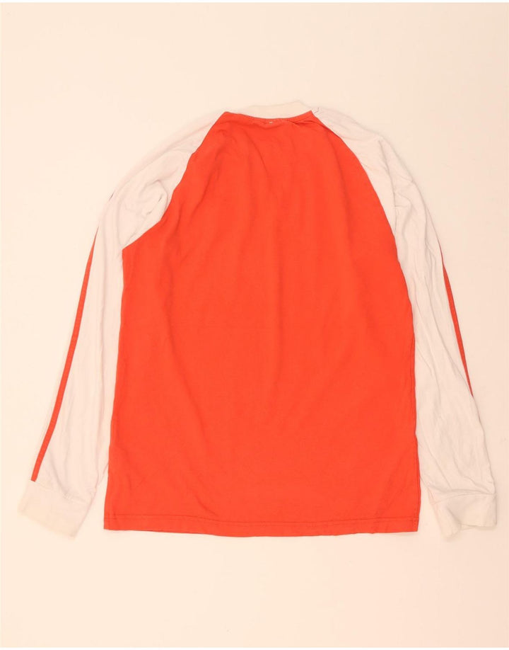 Adidas masculino top manga longa médio laranja colorblock algodão