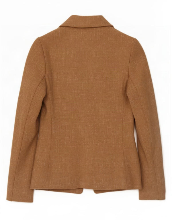 Jaqueta blazer feminina Marks & Spencer grande tamanho Reino Unido 10 pequena bege manchada