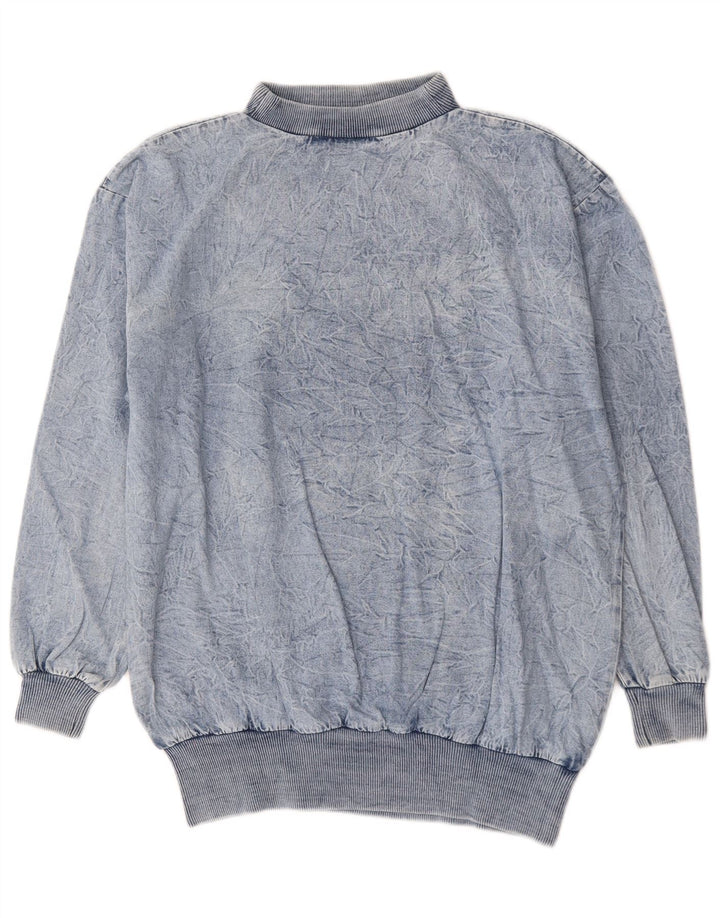 Camisola oversized feminina vintage EU 44 XL algodão azul