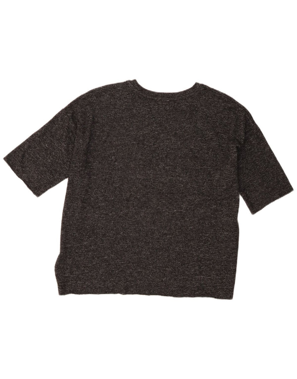 Camiseta feminina Zara Trafaluc grande tamanho UK 10 pequena cinza manchada