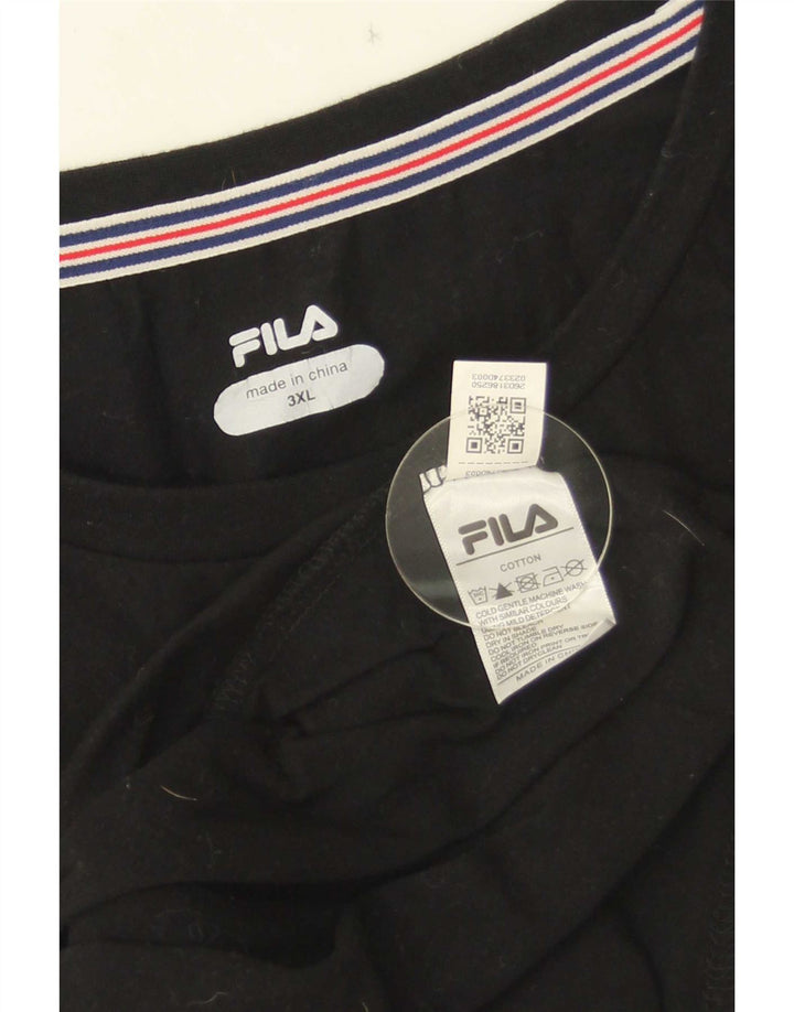 Camiseta masculina Fila Top 3XL algodão preto