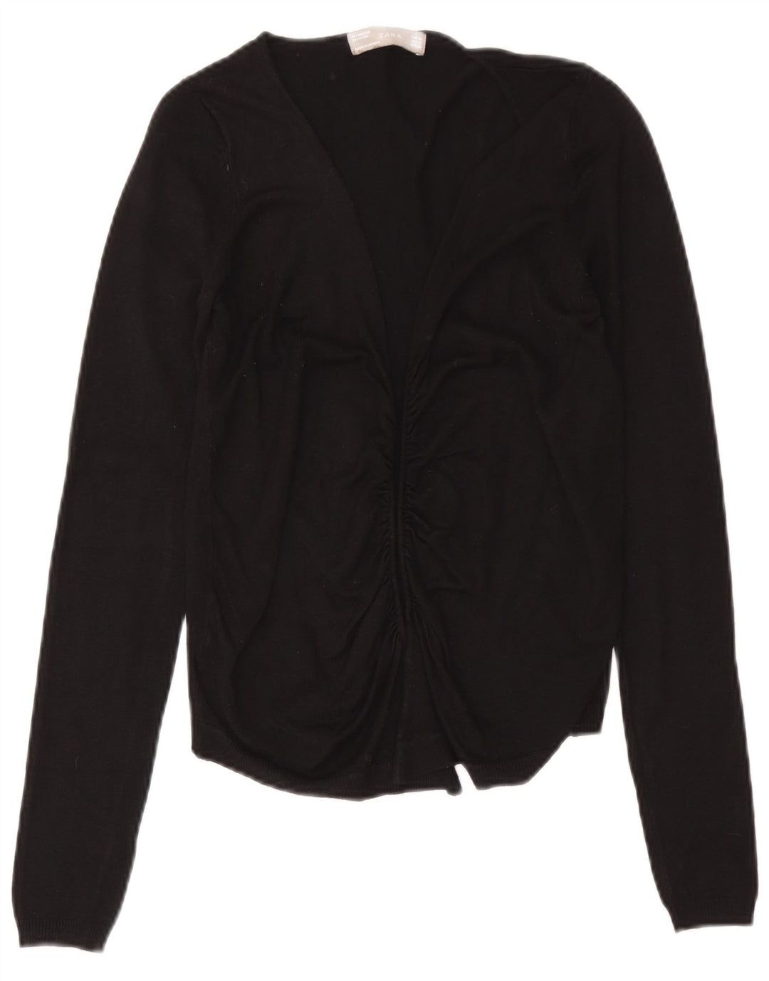 Suéter cardigã aberto feminino Zara Reino Unido 12 viscose preta média