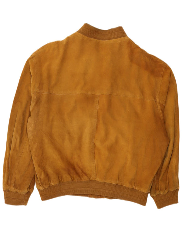 Jaqueta bomber masculina vintage de camurça UK 42 XL marrom