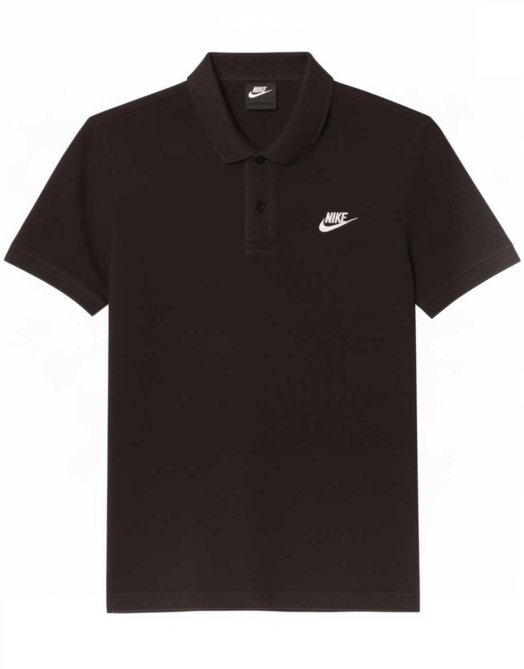 Camisa polo masculina Nike pequena de algodão preto