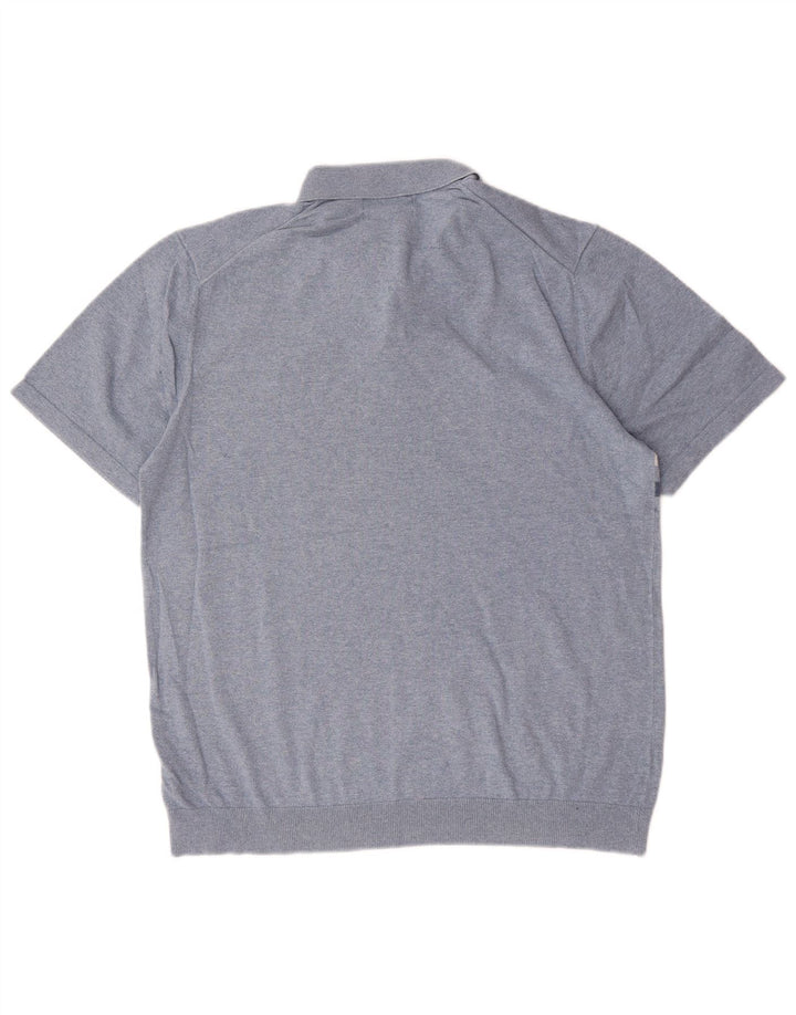Suéter masculino Marks & Spencer com gola polo grande bloco colorido azul