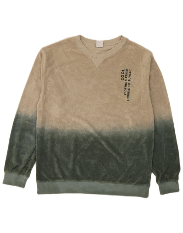 Zara Meninos Moletom Gráfico Jumper 13-14 Anos Bege Colorblock Algodão