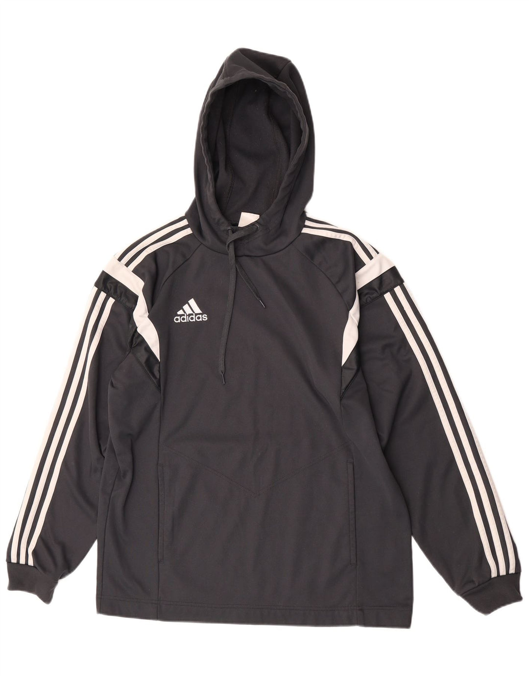 Adidas Mens Hoodie Jumper Médio Cinza Colourblock Poliéster