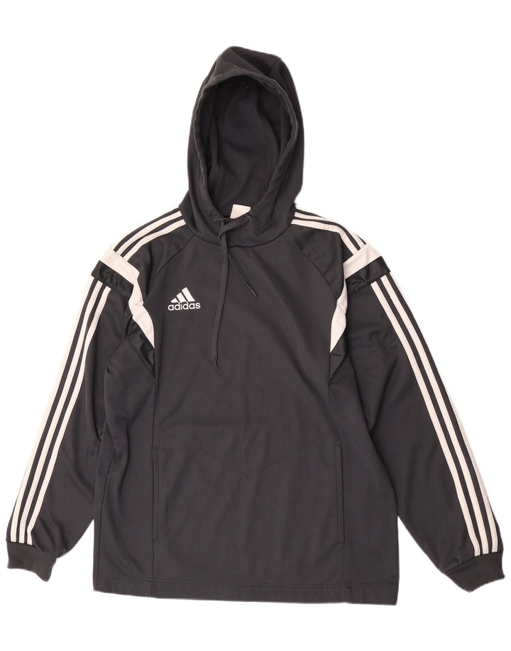Adidas Mens Hoodie Jumper Médio Cinza Colourblock Poliéster
