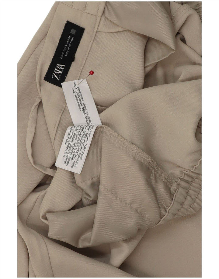 Zara Calça feminina casual cônica pequena W26 L25 poliéster cinza