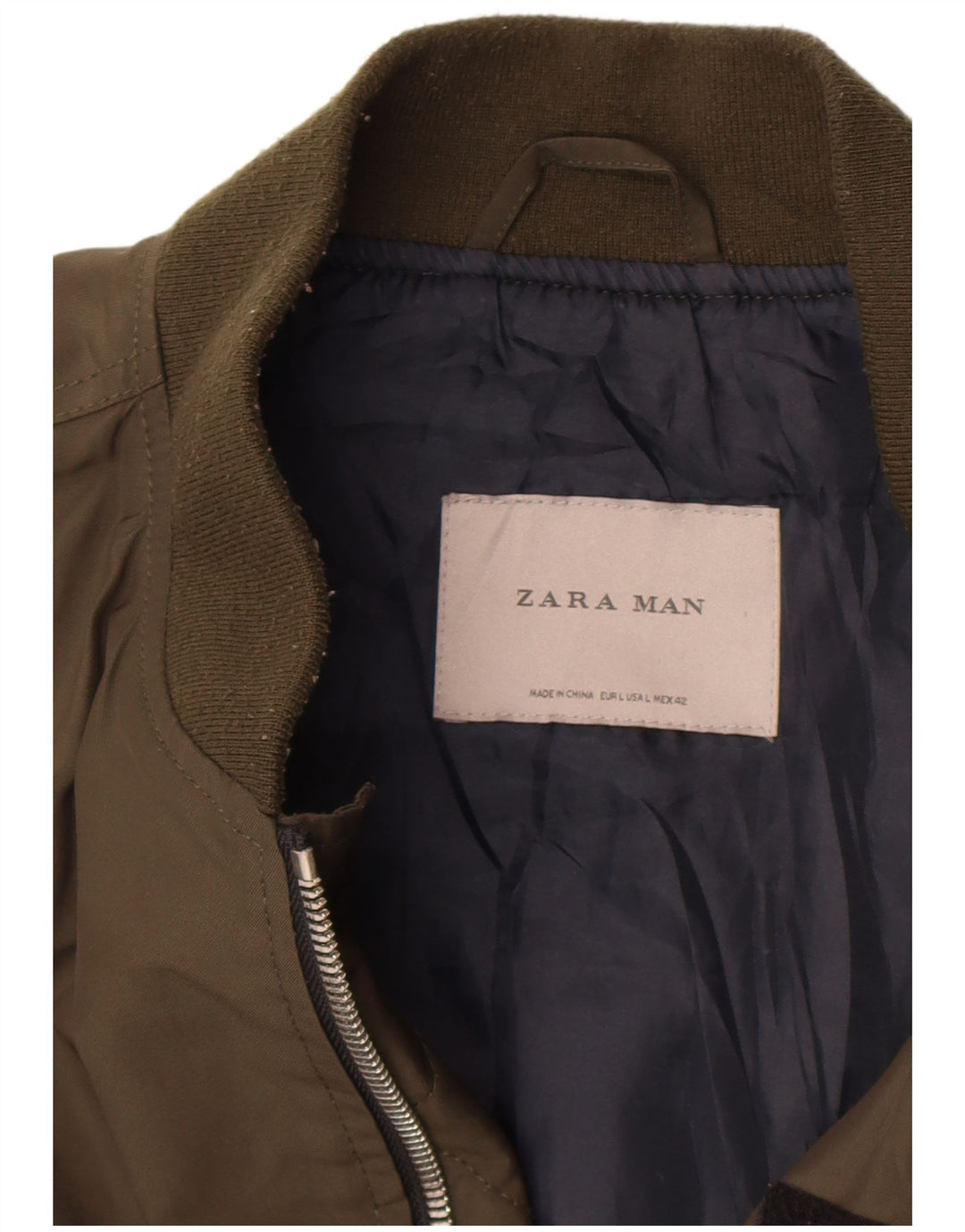 Jaqueta bomber masculina Zara UK 40 grande cáqui