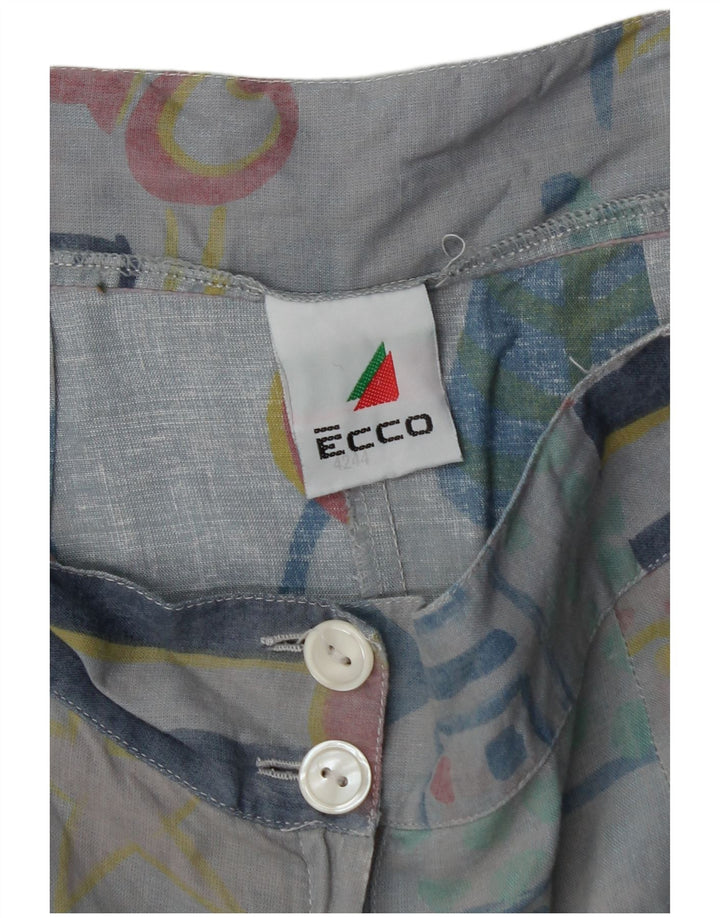 Shorts feminino Ecco cintura alta casual W30 médio azul geométrico