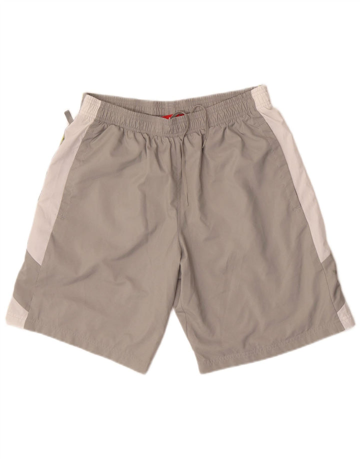 Shorts esportivos masculinos Puma médio cinza colorblock poliéster