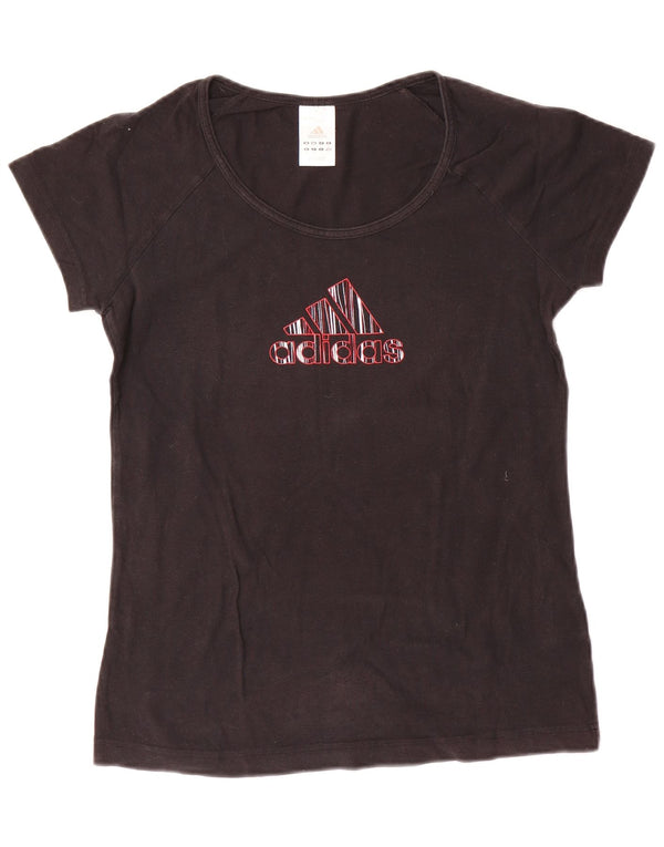 Camiseta Adidas Feminina Graphic Top UK 12 Médio Algodão Preto
